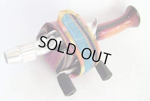 画像4: 【Couscous/クスクス】 ハンドメイドリールカバー　メキシカンラグ(ピンク)×和布(橙)　(型番：eth_pi-j_dai)※在庫限りの特価 (4)