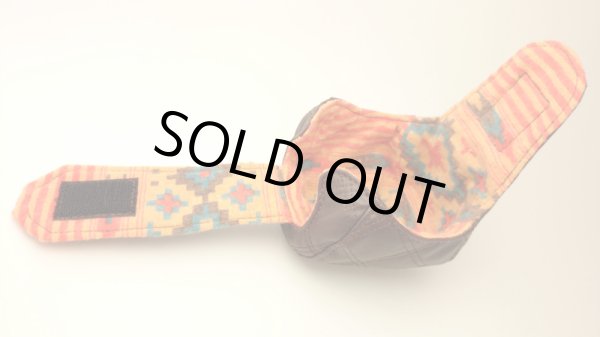 画像3: 【Couscous/クスクス】 ハンドメイドリールカバー キルティングブラウン×ネイティブアメリカン柄オレンジ (型番:qui_br-eth_in_or) (3)