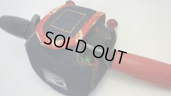 画像4: 【Couscous/クスクス】 ハンドメイドリールカバー デニム×武将家紋柄赤 (型番:de-urusi) (4)