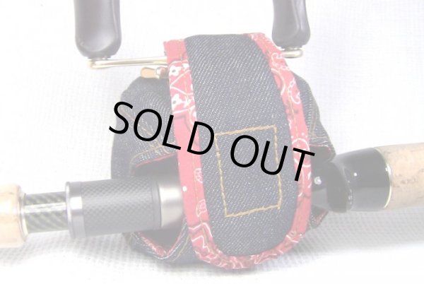 画像4: 【Couscous/クスクス】 ハンドメイドリールカバー デニム×赤ペイズリー　(型番：de-B_re) (4)