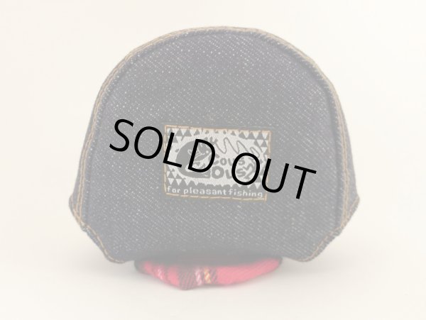 画像3: 【Couscous/クスクス】 ハンドメイドリールカバー デニム×赤タータン　(型番：de-tc_re)※在庫限りの特価 (3)