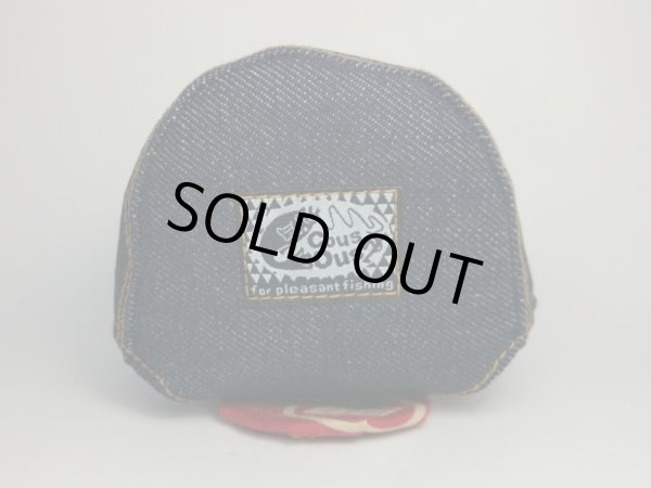 画像3: 【Couscous/クスクス】 ハンドメイドリールカバー デニム×武将家紋柄赤 (型番:de-urusi) (3)