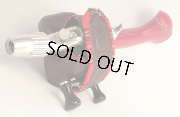 画像4: 【Couscous/クスクス】 ハンドメイドリールカバー キルティングブラウン×赤タータン (型番:qui_br-tc_re)※在庫限りの特価 (4)