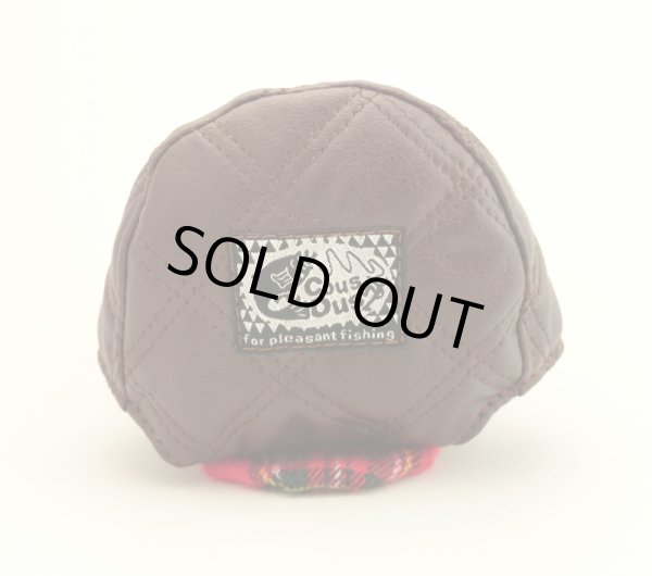 画像3: 【Couscous/クスクス】 ハンドメイドリールカバー キルティングブラウン×赤タータン (型番:qui_br-tc_re)※在庫限りの特価 (3)