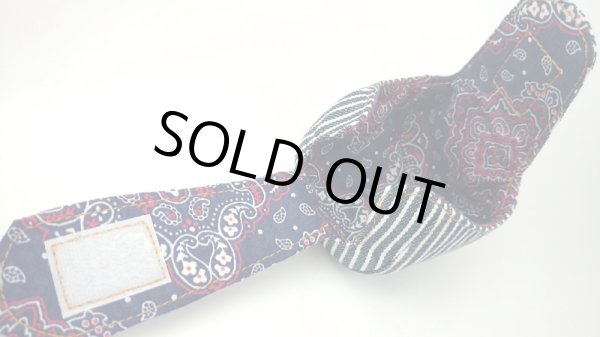 画像2: 【Couscous/クスクス】 ハンドメイドリールカバー ヒッコリー×青ペイズリー (型番:hi-B_blu) (2)