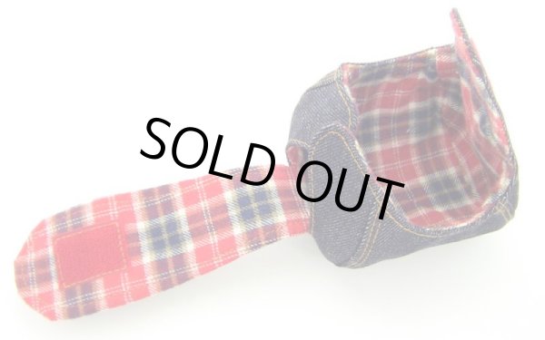 画像2: 【Couscous/クスクス】 デニム×青赤タータン (型番:	de-tc_blure) (2)