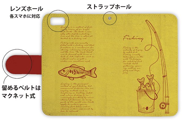 画像3: [アングラーズケース]【手帳型】本日も大漁でした (商品コード： diary2016031101) (3)