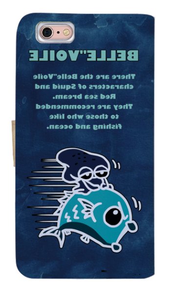 画像2: [アングラーズケース]【手帳型】みっぴ　ベルボイル　マダイ&イカ　ビンテージバージョン (商品コード： diary2016072802) (2)