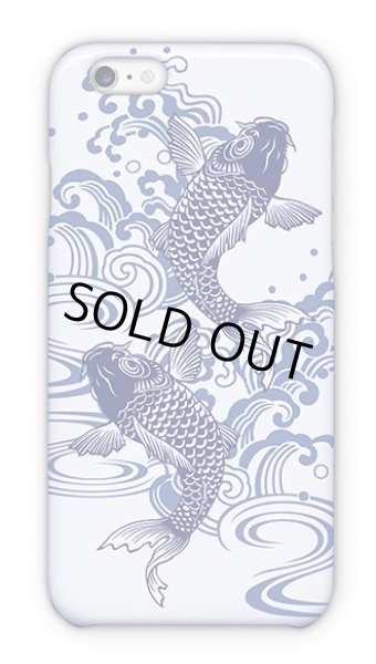 画像1: [アングラーズケース] タトゥー風昇り鯉 ブルー&ホワイト (商品コード： 2015110701) (1)