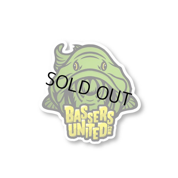 画像1: [BASSERS UNITED/バサーズユナイテッド] Fish LOGO Sticker ［GREEN］ (code:BUM005) (1)