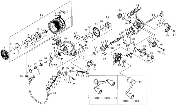 画像1: 【ダイワ純正お取り寄せパーツ：納期1ヶ月】18エメラルダス AIR LT3000S-CXH-DH　製品コード：00060042 (1)