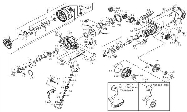 画像1: 【ダイワ純正お取り寄せパーツ：納期1ヶ月】23エアリティ LT4000-XH　製品コード：00061136 (1)