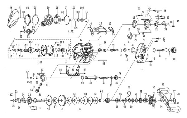 画像1: 【ダイワ純正お取り寄せパーツ：納期1ヶ月】21-22スティーズ LTD SV TW 1000H　製品コード：00630203 (1)