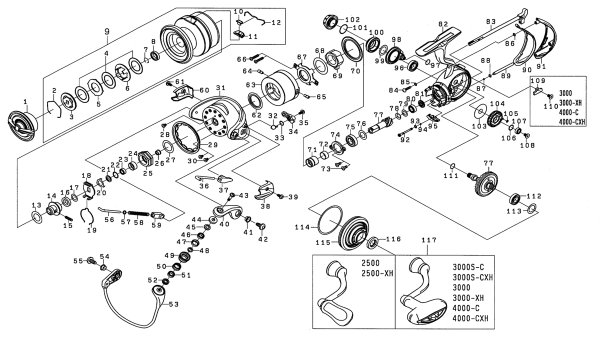 画像1: 【ダイワ純正お取り寄せパーツ：納期1ヶ月】21ルビアス エアリティ LT4000-CXH　製品コード：00060343 (1)