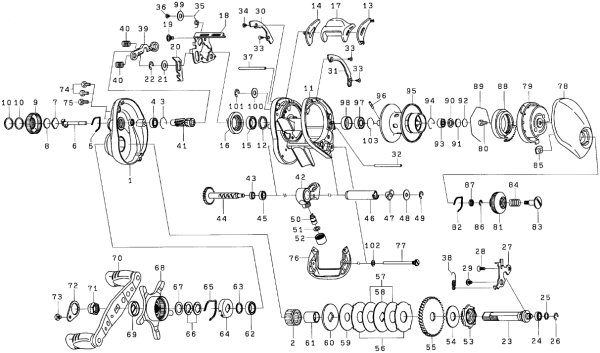 画像1: 【ダイワ純正お取り寄せパーツ：納期1ヶ月】08TDジリオン PEスペシャル 100HL　製品コード：00613947 (1)