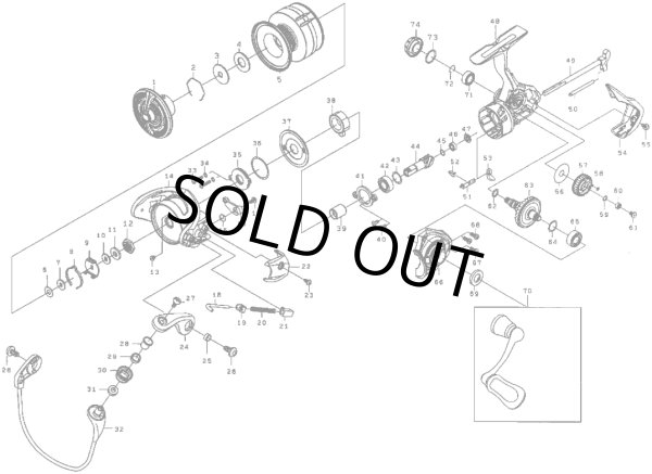 画像1: 【ダイワ純正お取り寄せパーツ：納期1ヶ月】18フリームス LT1000S　製品コード：00057045 (1)
