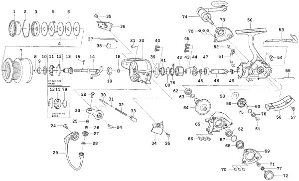 画像1: 【ダイワ純正お取り寄せパーツ：納期1ヶ月】06フリームス KIX2500　製品コード：00055432 (1)