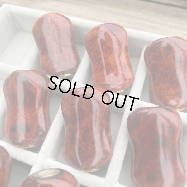 画像10: 【FHF】ウッド ハンドルノブ 楕円形 Sランク 上杢花梨単色瘤 F-18 (10)