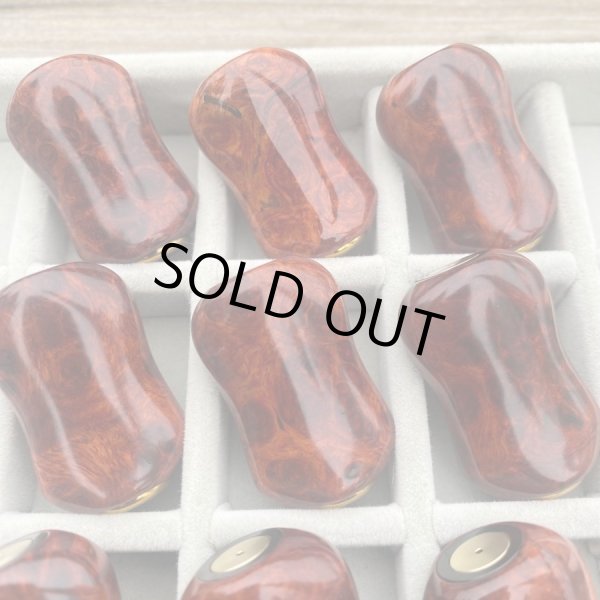 画像4: 【FHF】ウッド ハンドルノブ 楕円形 Sランク 上杢花梨単色瘤 F-18 (4)