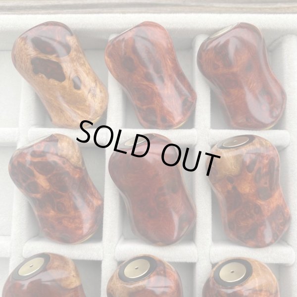 画像9: 【FHF】ウッド ハンドルノブ 楕円形 Sランク 上杢花梨紅白瘤 F-17 (9)