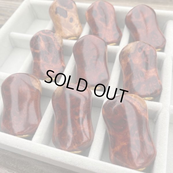 画像10: 【FHF】ウッド ハンドルノブ 楕円形 Sランク 上杢花梨紅白瘤 F-17 (10)