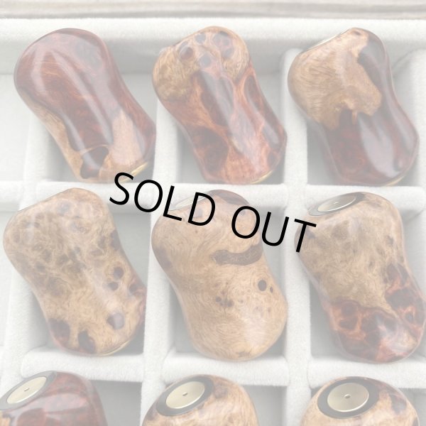 画像6: 【FHF】ウッド ハンドルノブ 楕円形 Sランク 上杢花梨紅白瘤 F-17 (6)