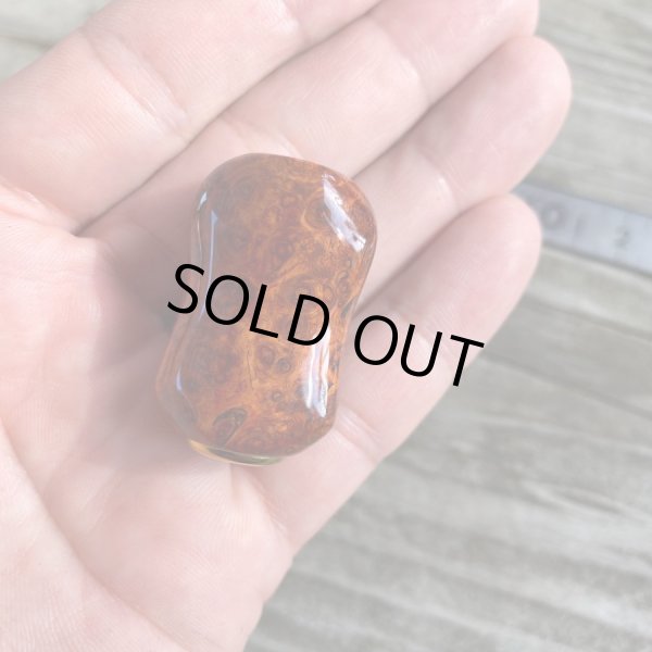 画像13: 【FHF】ウッド ハンドルノブ 楕円形 Sランク 上杢花梨単色瘤 F-18 (13)