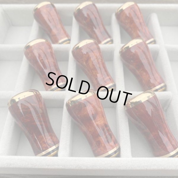 画像6: 【FHF】ウッド ハンドルノブ 丸形 Sランク 花梨瘤単色 F-15 (6)