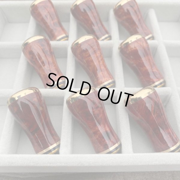 画像3: 【FHF】ウッド ハンドルノブ 丸形 Sランク 花梨瘤単色 F-15 (3)