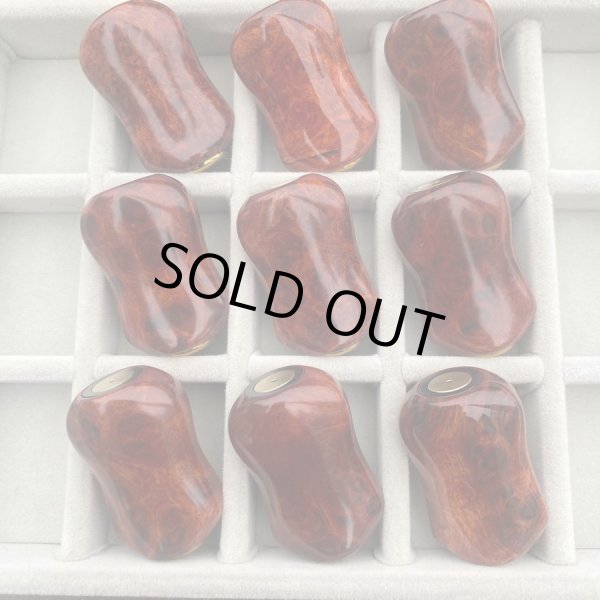 画像9: 【FHF】ウッド ハンドルノブ 楕円形 Sランク 上杢花梨単色瘤 F-18 (9)