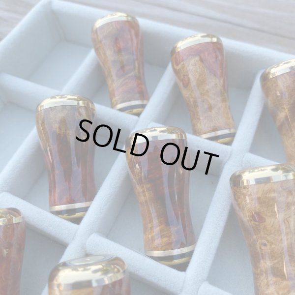 画像9: 【FHF】ウッド ハンドルノブ 丸形 Sランク 花梨紅白瘤 F-14 (9)