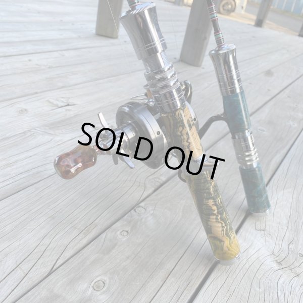 画像12: 【FHF】ウッド ハンドルノブ 楕円形 Sランク 上杢花梨紅白瘤 F-17 (12)