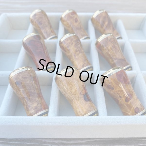 画像5: 【FHF】ウッド ハンドルノブ 丸形 Sランク 花梨紅白瘤 F-14 (5)