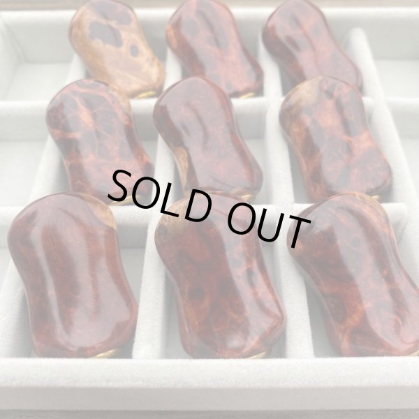 画像7: 【FHF】ウッド ハンドルノブ 楕円形 Sランク 上杢花梨紅白瘤 F-17 (7)