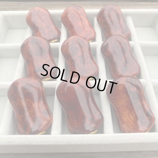 画像7: 【FHF】ウッド ハンドルノブ 楕円形 Sランク 上杢花梨単色瘤 F-18 (7)