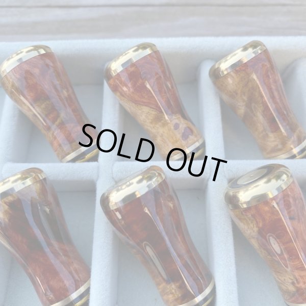 画像4: 【FHF】ウッド ハンドルノブ 丸形 Sランク 花梨紅白瘤 F-14 (4)