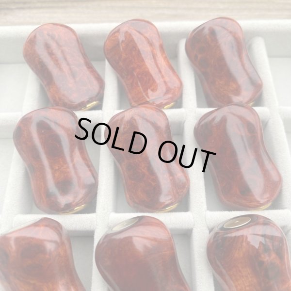 画像8: 【FHF】ウッド ハンドルノブ 楕円形 Sランク 上杢花梨単色瘤 F-18 (8)