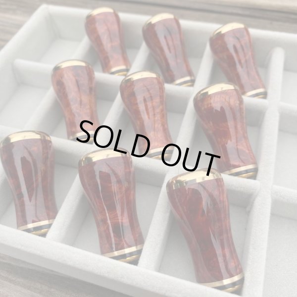 画像5: 【FHF】ウッド ハンドルノブ 丸形 Sランク 花梨瘤単色 F-15 (5)