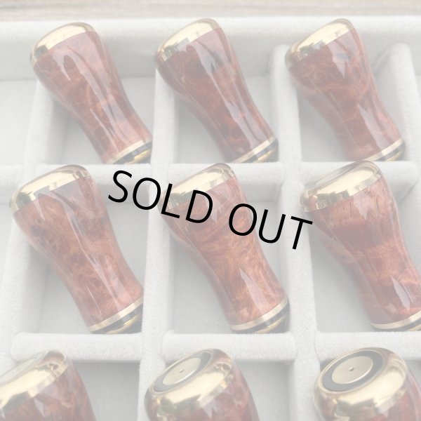 画像4: 【FHF】ウッド ハンドルノブ 丸形 Sランク 花梨瘤単色 F-15 (4)