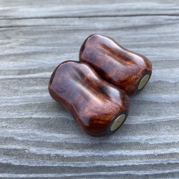 画像5: 【FHF】ウッド ハンドルノブ 楕円形 Aランク 花梨単色瘤杢 F-06 (5)