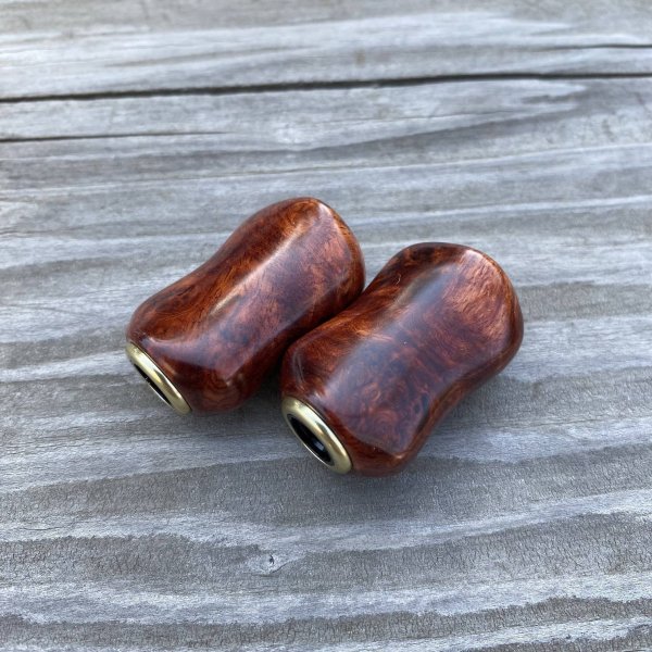 画像4: 【FHF】ウッド ハンドルノブ 楕円形 Aランク 花梨単色瘤杢 F-06 (4)