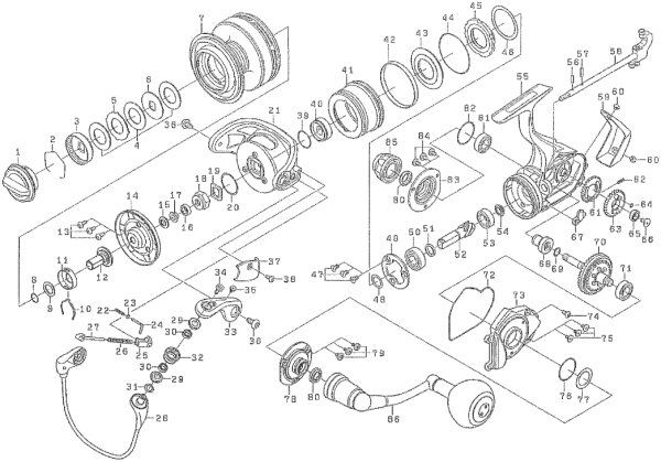 画像1: 【ダイワ純正お取り寄せパーツ:納期1ヶ月】12キャタリナ 5000H 製品コード:00059427 (1)