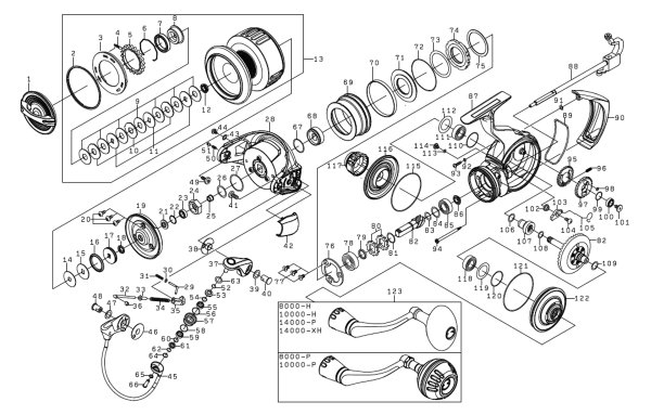画像1: 【ダイワ純正お取り寄せパーツ：納期1ヶ月】25ソルティガ 10000-H　製品コード：00065083 (1)
