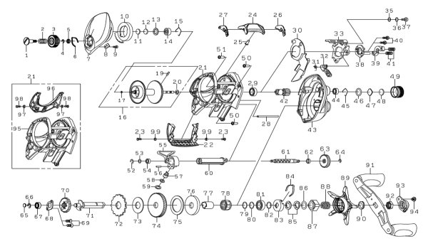 画像1: 【ダイワ純正お取り寄せパーツ：納期1ヶ月】25タトゥーラ TW 200XH　製品コード：00630172 (1)