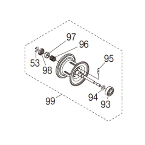 画像1: 【シマノ純正お取り寄せパーツ：納期1ヶ月】25エンゲツ CT 純正スプール（150PG, 151PG, 150HG, 151HG）商品コード：048615 99番 S Part No. 149EJ スプール組【中サイズ送料】 (1)