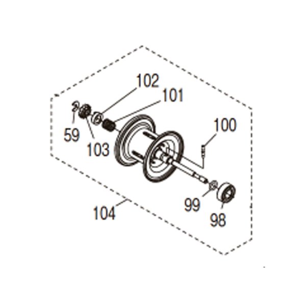 画像1: 【シマノ純正お取り寄せパーツ：納期1ヶ月】23エンゲツ プレミアム 純正スプール（150PG, 151PG, 150HG, 151HG）商品コード：045430 104番 S Part No. 144X8 スプール組【中サイズ送料】 (1)