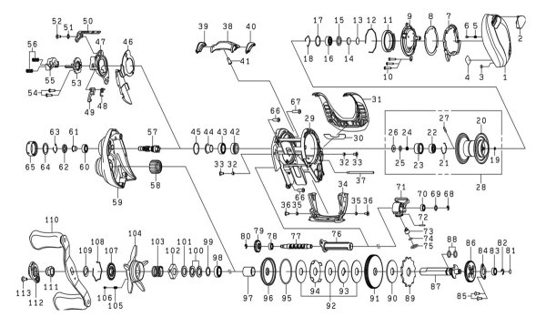 画像1: 【ダイワ純正お取り寄せパーツ：納期1ヶ月】25IM Z TW 100HL-C　製品コード：00630287 (1)
