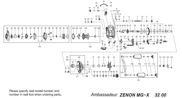 画像1: 【アブ純正お取り寄せパーツ：納期1ヶ月】ZENON MG-X　製品コード：1552846 (1)