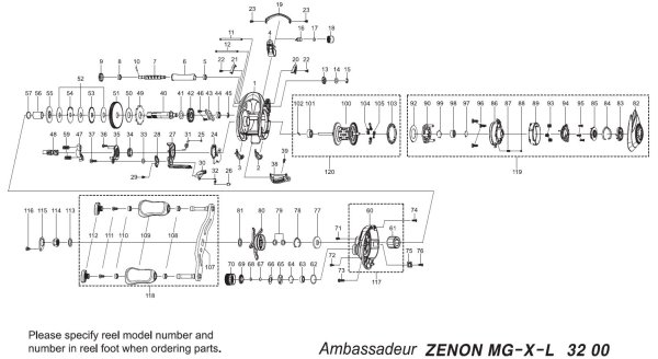 画像1: 【アブ純正お取り寄せパーツ：納期1ヶ月】ZENON MG-X-L　製品コード：1552847 (1)