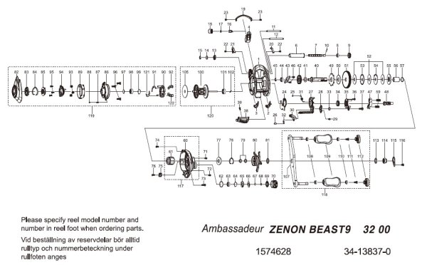 画像1: 【アブ純正お取り寄せパーツ：納期1ヶ月】ZENON BEAST9　製品コード：1574629 (1)